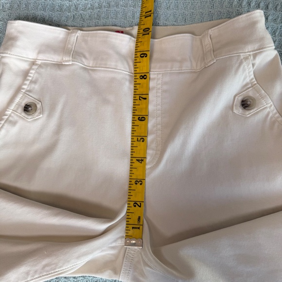 Spanx Twill Crop Wide Leg Pants Womens SP Small Petite Beige Cream Pull On - Picture 8 of 9